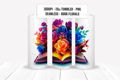 3D Book Floral 20oz Tumbler Sublimation Wraps, Tumbler Set Product Image 7