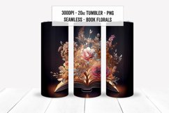 3D Magical Book Floral Tumbler Wrap, 3D Bookish Sublimation Product Image 1