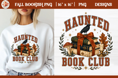 Fall bookish PNG design with haunted book club quote Product Image 1