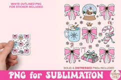 Coquette Christmas png, Coquette Bow Png, Christmas Tree Product Image 4