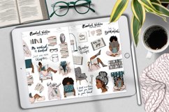 Bookish GoodNotes Stickers Dark Skin Toned Digital Kit Product Image 3