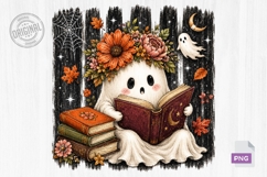 Bookish Ghost Halloween PNG Product Image 1