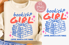 Bookish Girl PNG, Cute Book Lover Sublimation Product Image 1