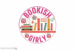 Bookish Girly Coquette Book PNG SVG T-shirt Design Product Image 1