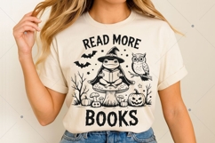 Bookish Halloween Witch Frog Reading SVG PNG, Read More Product Image 8