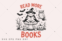 Bookish Halloween Witch Frog Reading SVG PNG, Read More Product Image 9