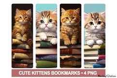 Cute Kitten Bookmarks PNG Printable | Books with Cats Product Image 1