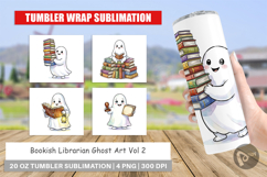 Bookish Librarian Ghost Tumbler Product Image 1