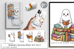Bookish Librarian Ghost Digital Paper Product Image 1