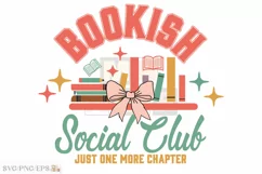 Bookish Social Club Book Lovers Coquette SVG T-shirt Design Product Image 1
