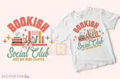 Bookish Social Club Book Lovers Coquette SVG T-shirt Design Product Image 2