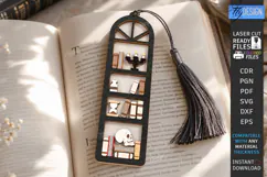 3D Layered Wooden Bookshelf Bookmark Laser Cut | Gift Idea Product Image 1