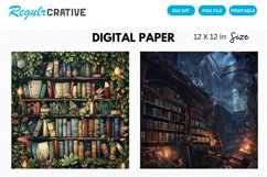 Booklover Digital Paper, Book Background Product Image 1