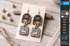 Wooden Booklover Earrings Laser Cut | Bookshelf | Jewelry Product Image 1
