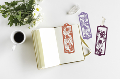 Bookmark Cut files SVG / Bookmark flowers papercut SVG Product Image 3