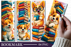 Corgi Reading Bookmarks, Cute Dog Printable Bookmark Design Product Image 1