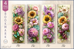 Bookmark flowers png |bookmark designs|sunflowers| flora Product Image 1