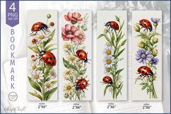 Bookmark with ladybugs png |bookmark designs| flowers flora Product Image 1