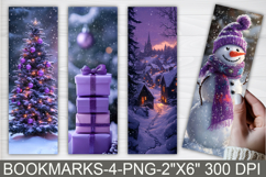 Purple Christmas Printable Bookmarks Product Image 1