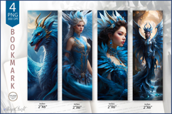 Bookmark with dragon woman | bookmark designs|dragon| woman Product Image 1