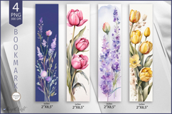 Bookmark with flowers png |bookmark designs| tulips| flora Product Image 1