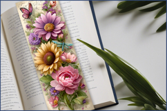 Bookmark flowers png |bookmark designs|sunflowers| flora Product Image 2