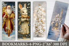 Gold Christmas Bookmarks Png Product Image 1