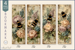 Bookmark flowers png |bookmark designs|bee| flora bumblebee Product Image 1