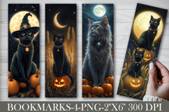 Halloween Cat Printable Bookmark 4 PNG Product Image 1
