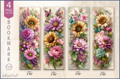 Bookmark flowers png |bookmark designs|sunflowers| flora Product Image 1