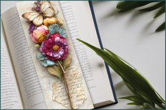 Bookmark flowers png |bookmark designs|butterfly| flora Product Image 2