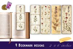 Vintage Flowers Bookmark Printable Sublimation PNG Product Image 1