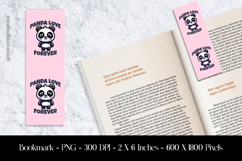Panda Love Forever Bookmark Sublimation Design PNG Product Image 1