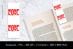Rose Love Bookmark Sublimation Design PNG Product Image 1