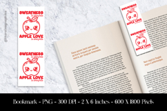 Apple Love Kawaii Food Bookmark Sublimation Design PNG Product Image 1
