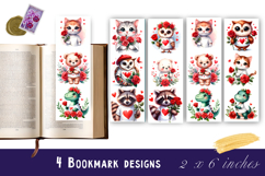 Watercolour Valentine Day animals Bookmarks Sublimation Product Image 1