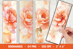 Peach Floral Blossom Bookmark Sublimation Product Image 1