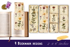 Vintage Flowers Bookmark Printable Sublimation PNG Product Image 1