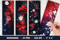 Dark Floral Star Bookmark Sublimation Product Image 1