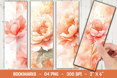Peach Floral Garden Bookmark Sublimation Product Image 1