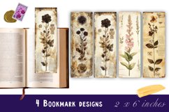 Vintage Flowers Bookmark Printable Sublimation PNG Product Image 1