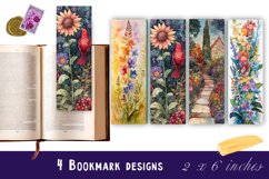Flowers Bookmark Printable Sublimation PNG Product Image 1