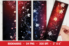 Dark Floral Glow Bookmark Sublimation Product Image 1