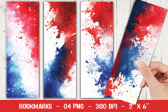 Red Blue Splash Bookmark Sublimation Product Image 1
