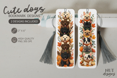 Fall labrador french bulldog bookmark, autumn dog bookmark Product Image 1