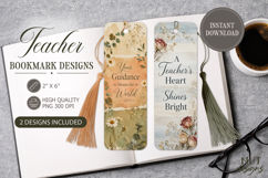 Elegant Teacher Bookmark PNG Teacher Floral Bookmarks Product Image 1