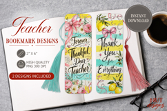 Thank you Teacher Bookmark floral appreciation bookmark Product Image 1