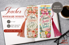 Thank you Teacher Bookmark floral appreciation bookmark Product Image 1