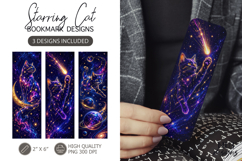 Starring Cat Bookmark Galaxy Space Cat bookmark Product Image 1