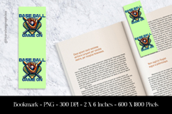 Base Ball Game On Bookmark Sublimation Design PNG Product Image 1